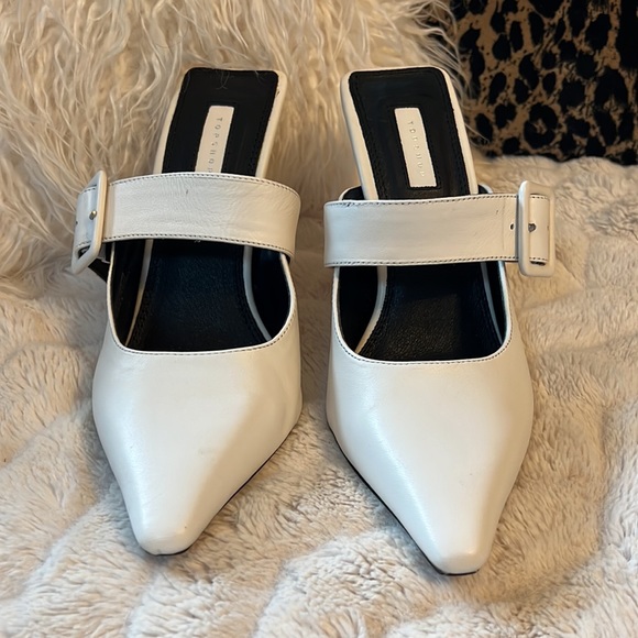 TOPSHOP Ivory Mules With Buckles size 39 - Picture 2 of 9